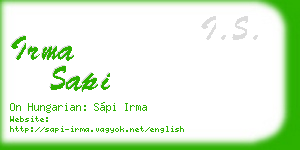irma sapi business card