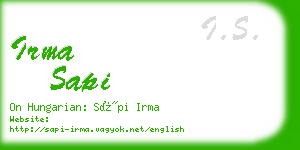 irma sapi business card